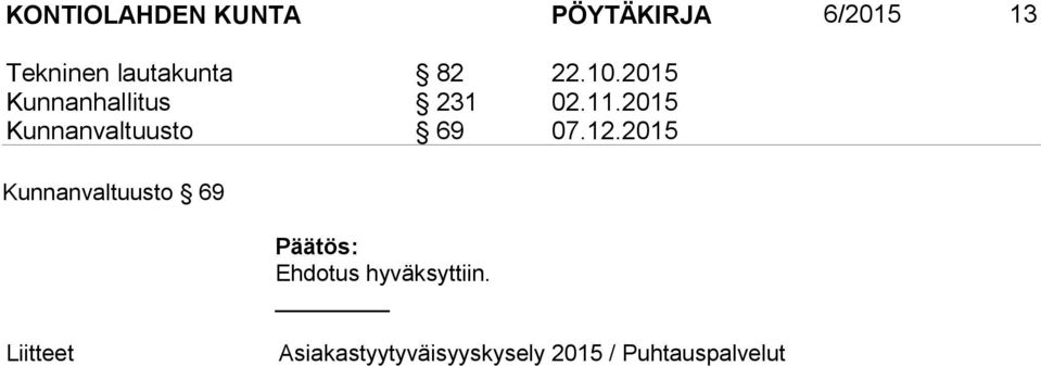 2015 Kunnanvaltuusto 69 07.12.