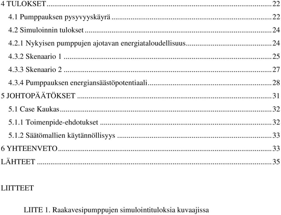 .. 28 5 JOHTOPÄÄTÖKSET... 31 5.1 Case Kaukas... 32 5.1.1 Toimenpide-ehdotukset... 32 5.1.2 Säätömallien käytännöllisyys.