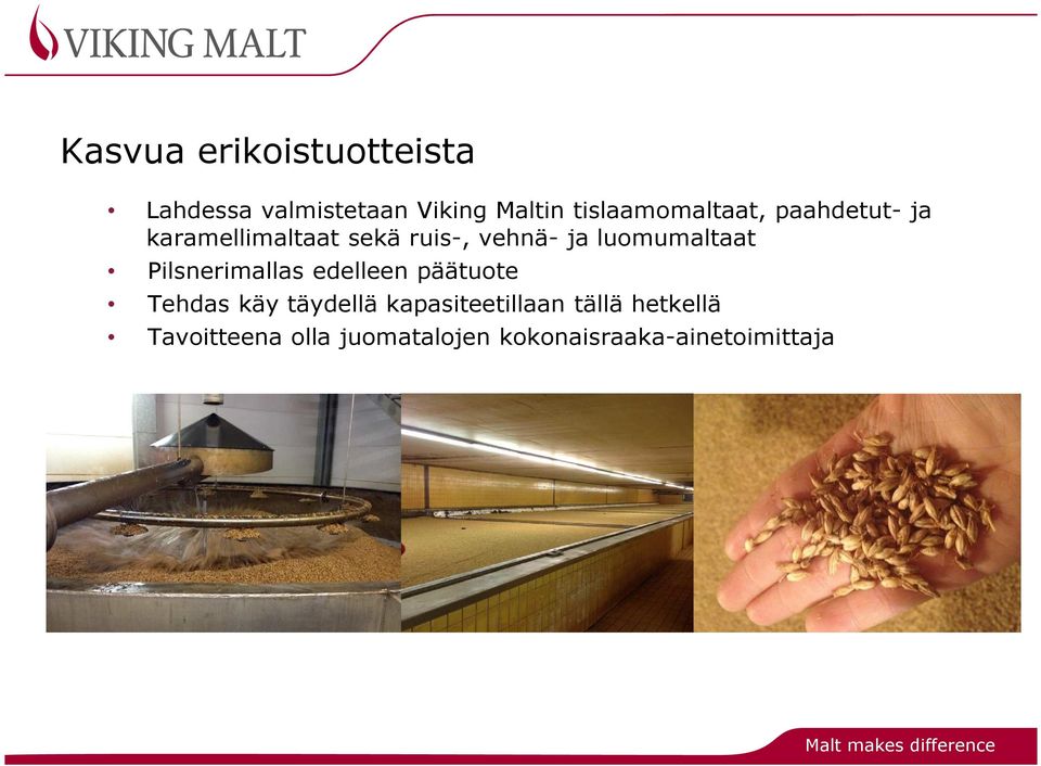 luomumaltaat Pilsnerimallas edelleen päätuote Tehdas käy täydellä