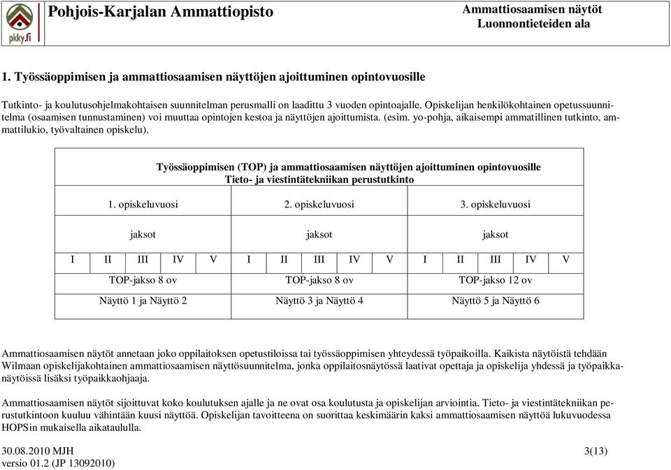 yo-pohja, aikaisempi ammatillinen tutkinto, ammattilukio, työvaltainen opiskelu).