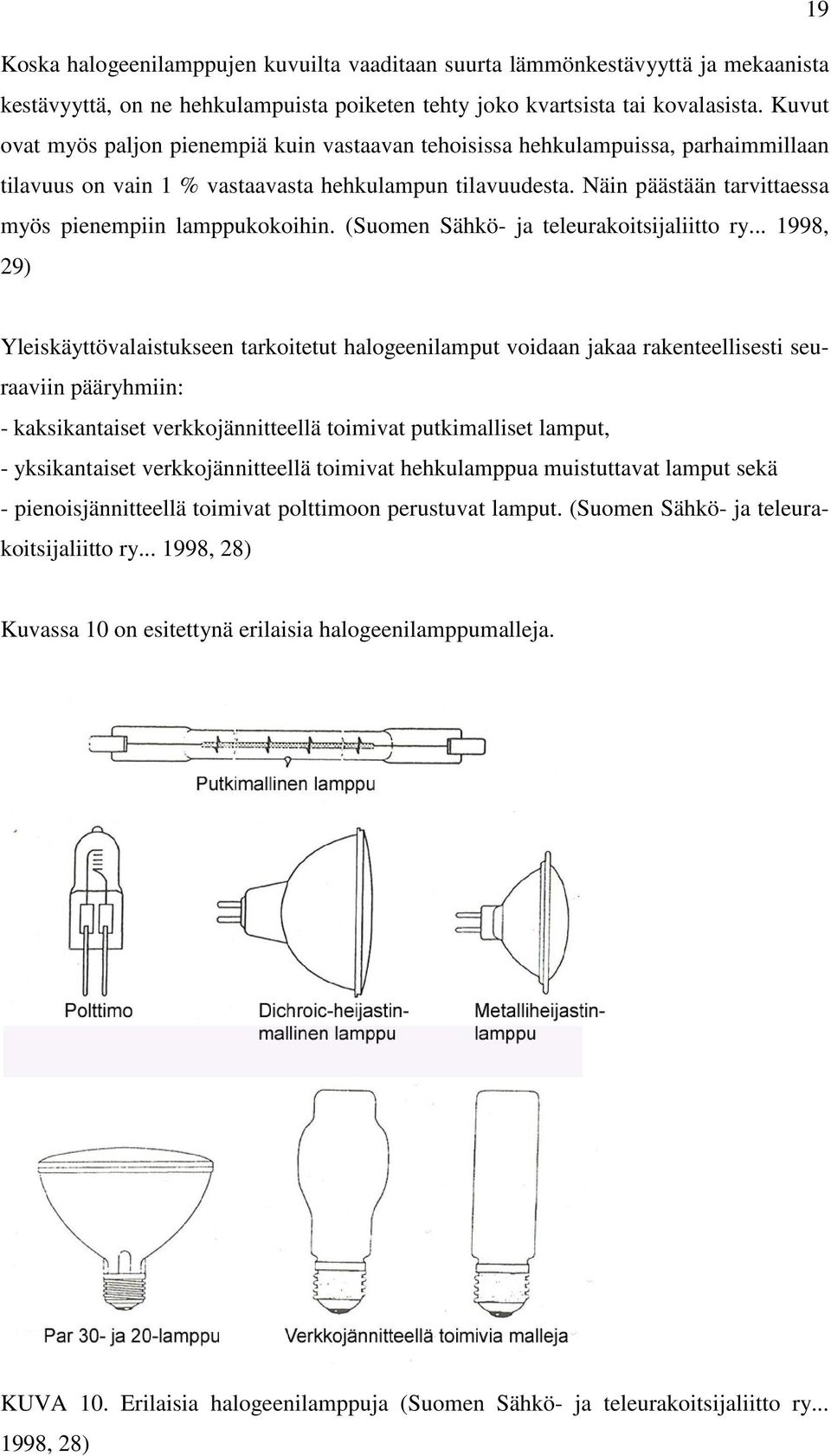 Näin päästään tarvittaessa myös pienempiin lamppukokoihin. (Suomen Sähkö- ja teleurakoitsijaliitto ry.