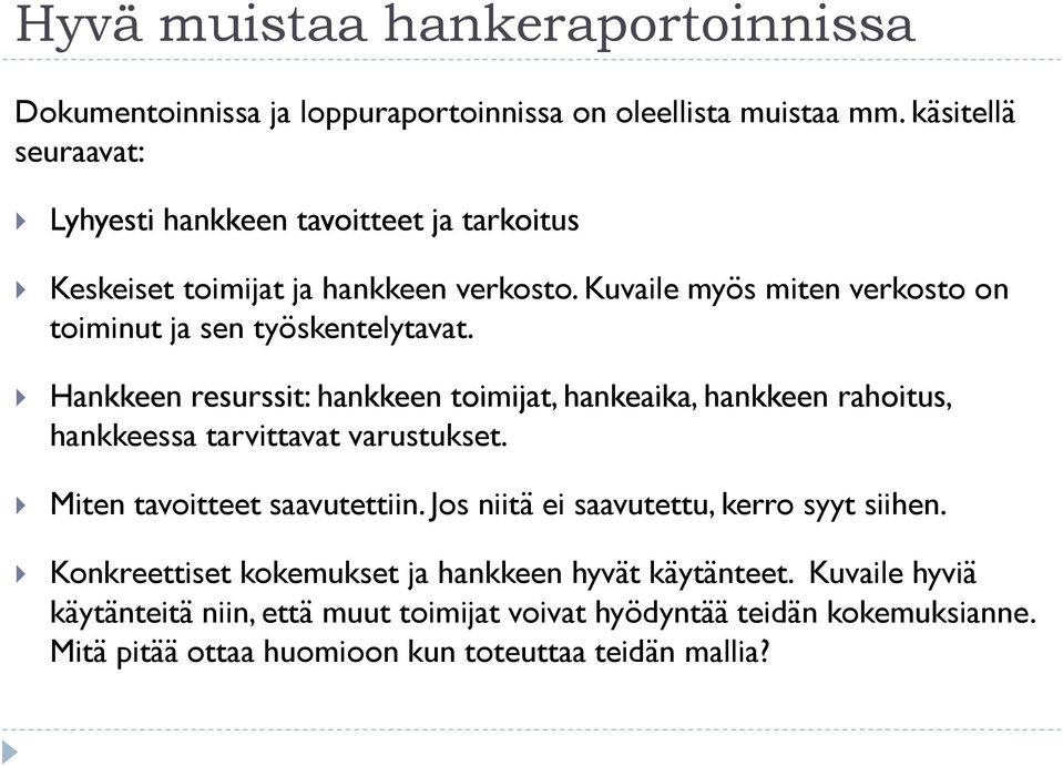 Kuvaile myös miten verkosto on toiminut ja sen työskentelytavat.