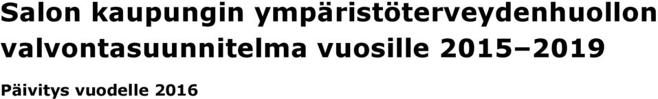 valvontasuunnitelma