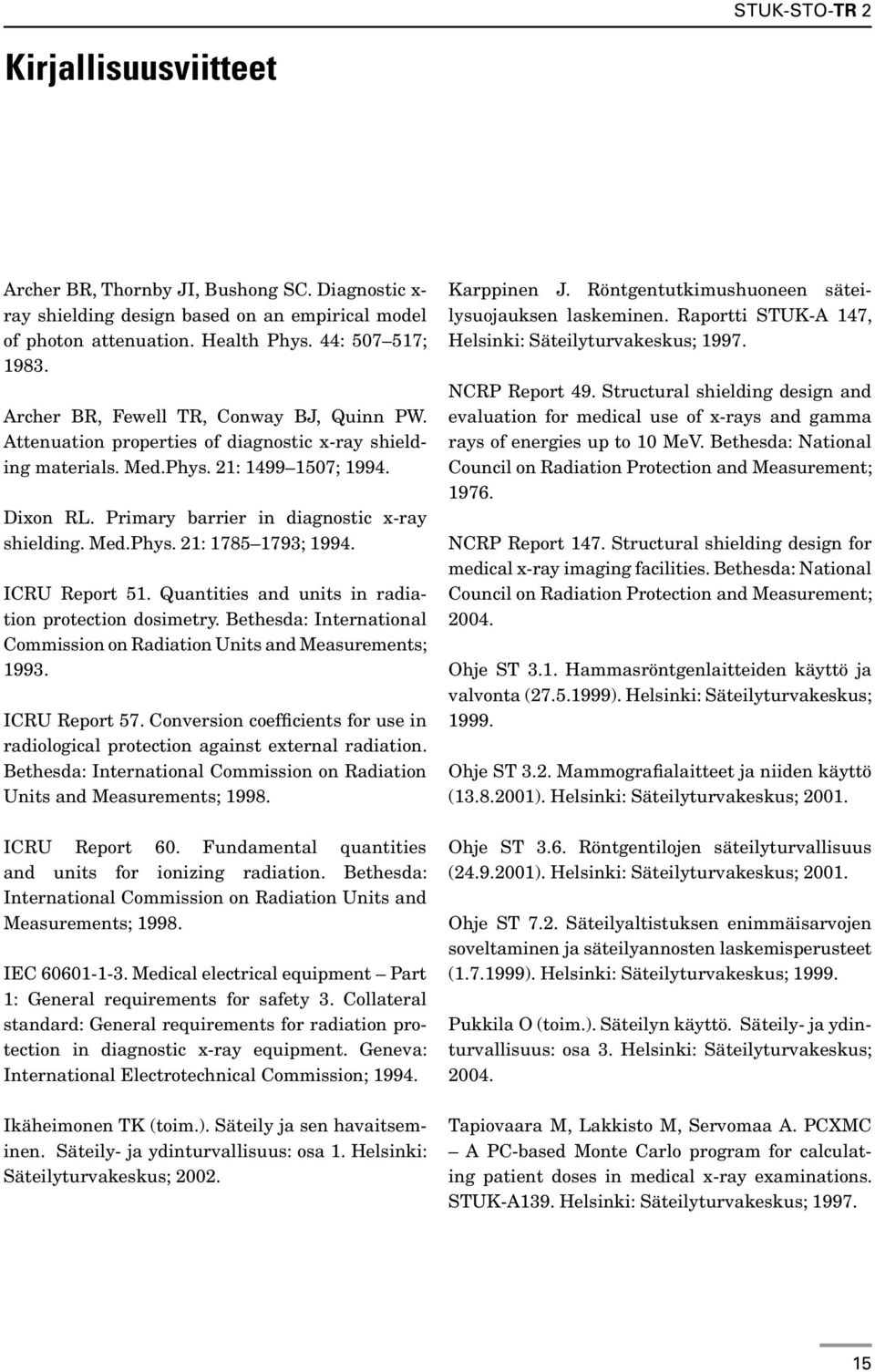 ICRU Report 51. Quantities and units in radiation protection dosimetry. Bethesda: International Commission on Radiation Units and Measurements; 1993. ICRU Report 57.