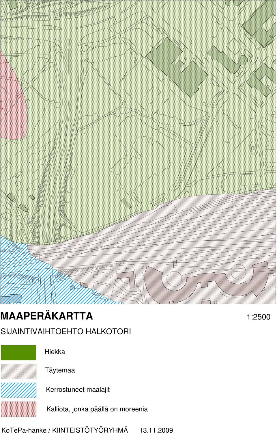 Kerrostuneet maalajit Kalliota, jonka