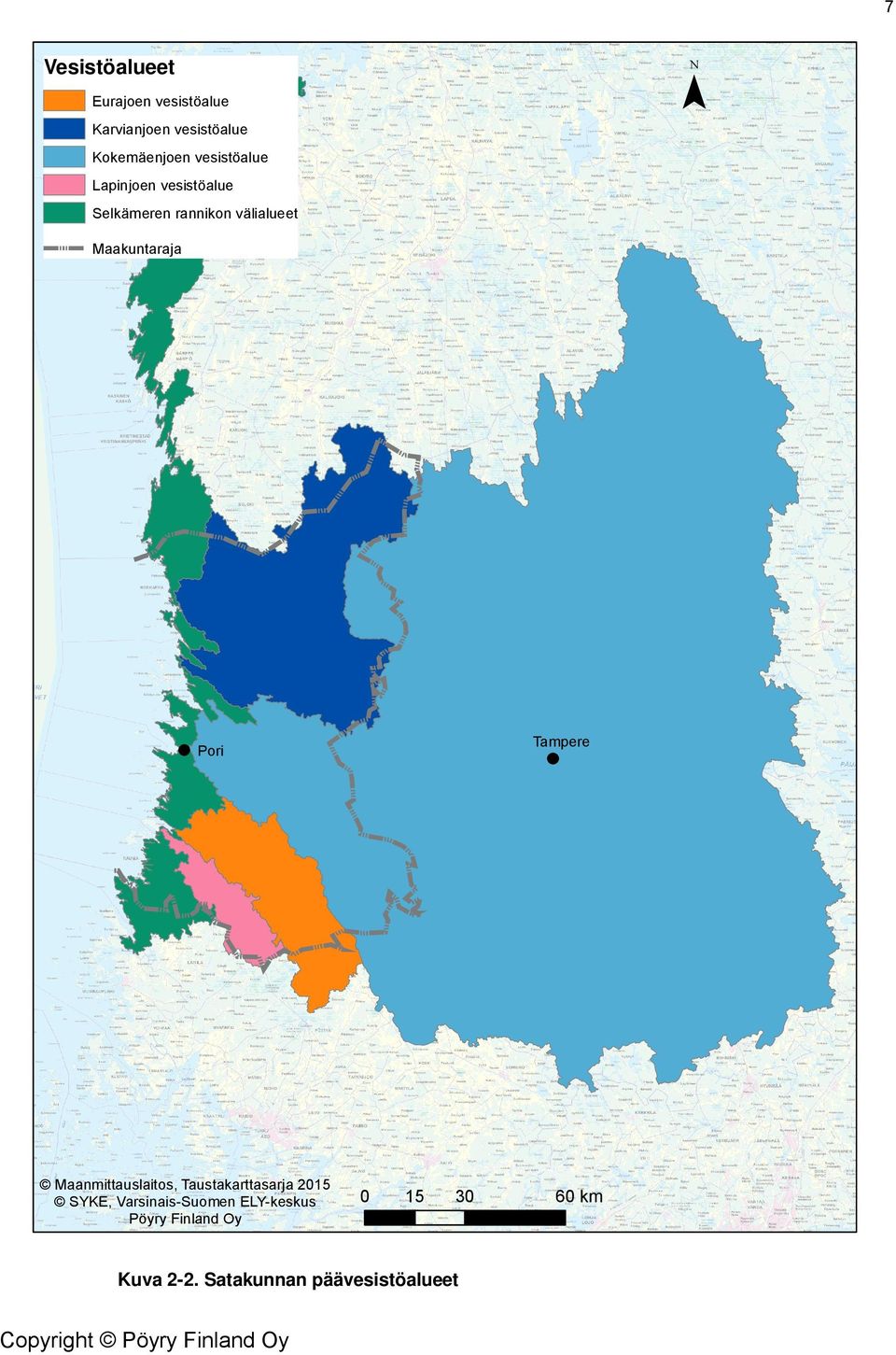 Tampere Pori Maanmittauslaitos, Taustakarttasarja 2015 SYKE, Varsinais-Suomen