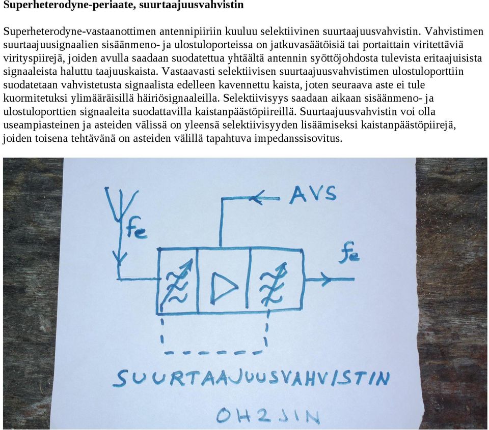 tulevista eritaajuisista signaaleista haluttu taajuuskaista.