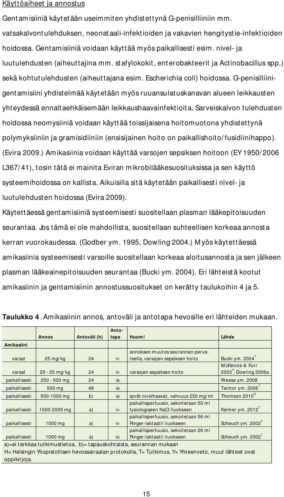 Escherichia coli) hoidossa. G-penisilliinigentamisiini yhdistelmää käytetään myös ruuansulatuskanavan alueen leikkausten yhteydessä ennaltaehkäisemään leikkaushaavainfektioita.