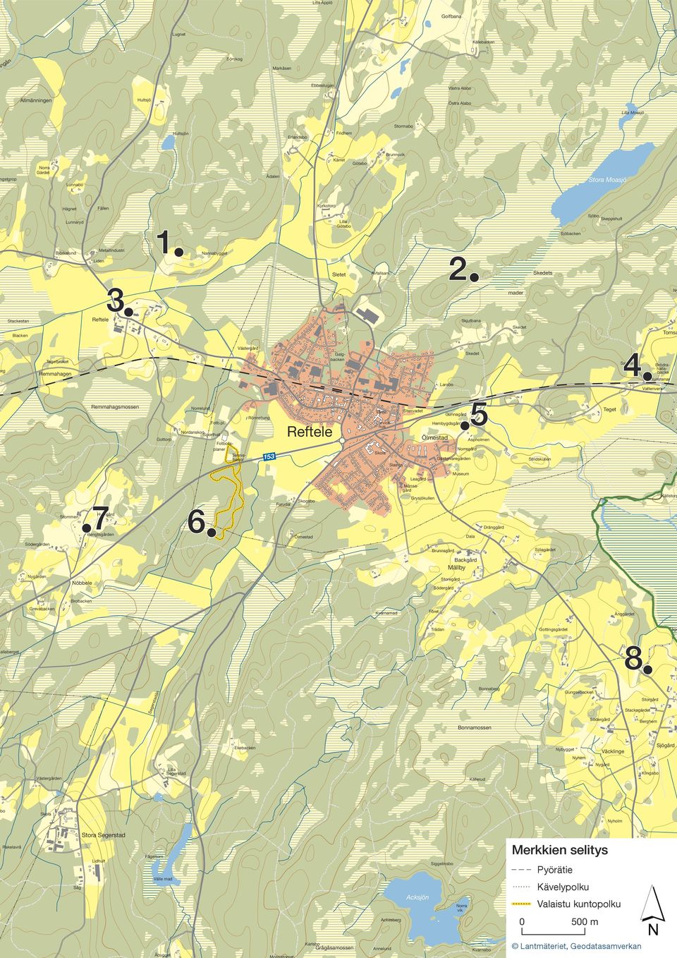 Sandebo Brödrahallabacke Runstenar Larsbo Vattenverk Västergård Galgbacken Tegelbruket rg Remmahagen Remmahagsmossen Norrelund Vårdc. Stenvadet Rönneljung Fotb.pl.