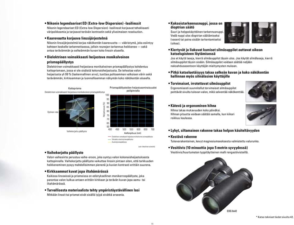 Kaarevuutta korjaava linssijärjestelmä Nikonin linssijärjestelmä korjaa näkökentän kaarevuutta vääristymä, joka esiintyy kohteen keskelle tarkennettaessa, jolloin reunojen tarkennus heikkenee sekä