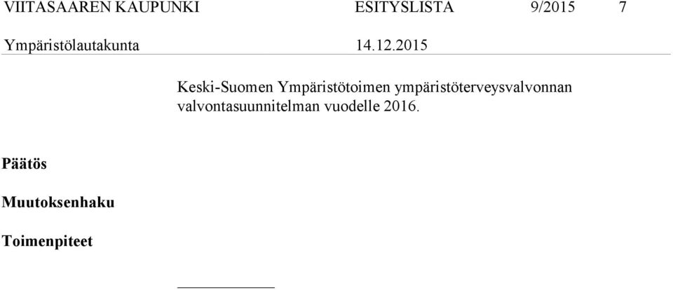 ympäristöterveysvalvonnan