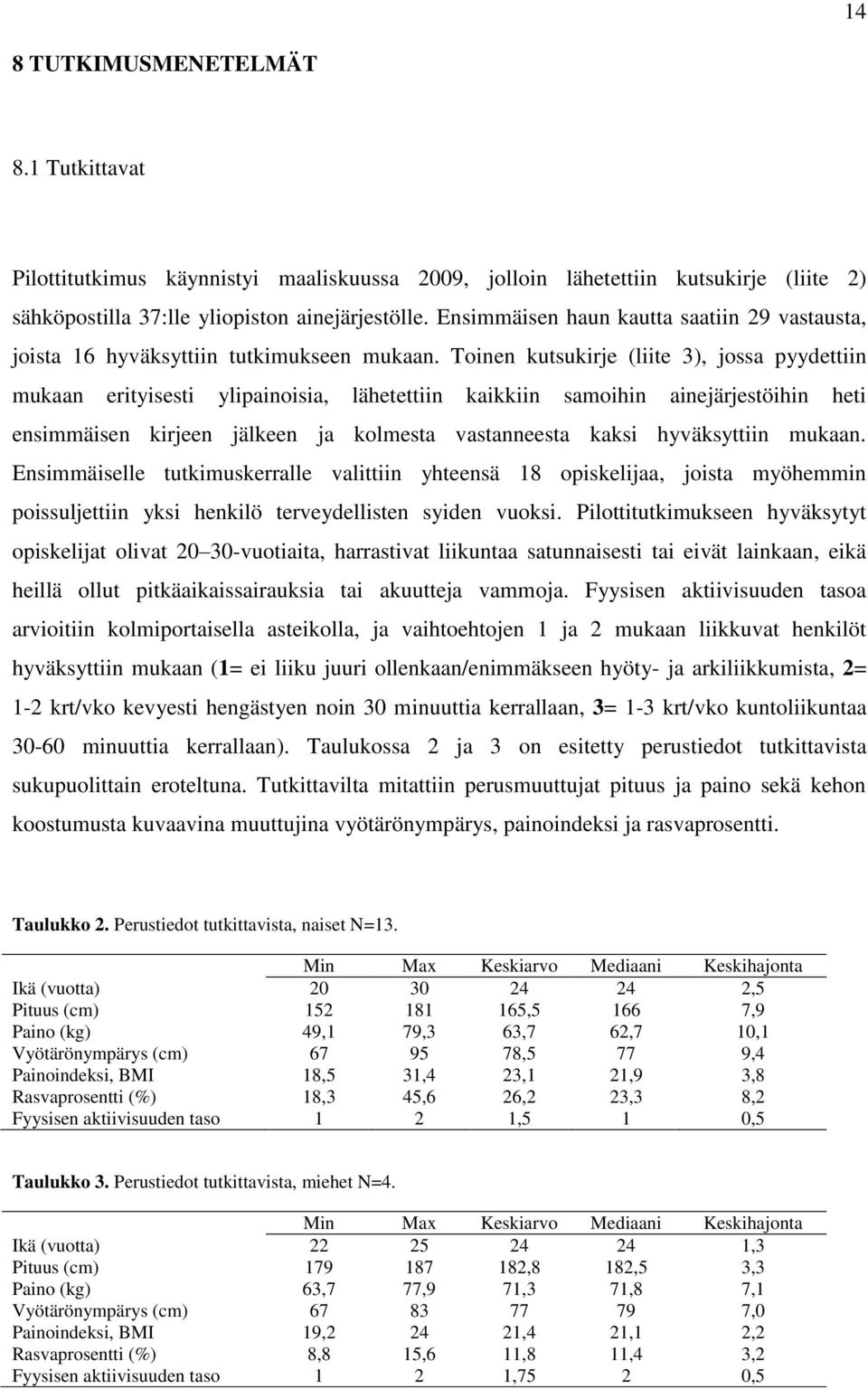 Toinen kutsukirje (liite 3), jossa pyydettiin mukaan erityisesti ylipainoisia, lähetettiin kaikkiin samoihin ainejärjestöihin heti ensimmäisen kirjeen jälkeen ja kolmesta vastanneesta kaksi