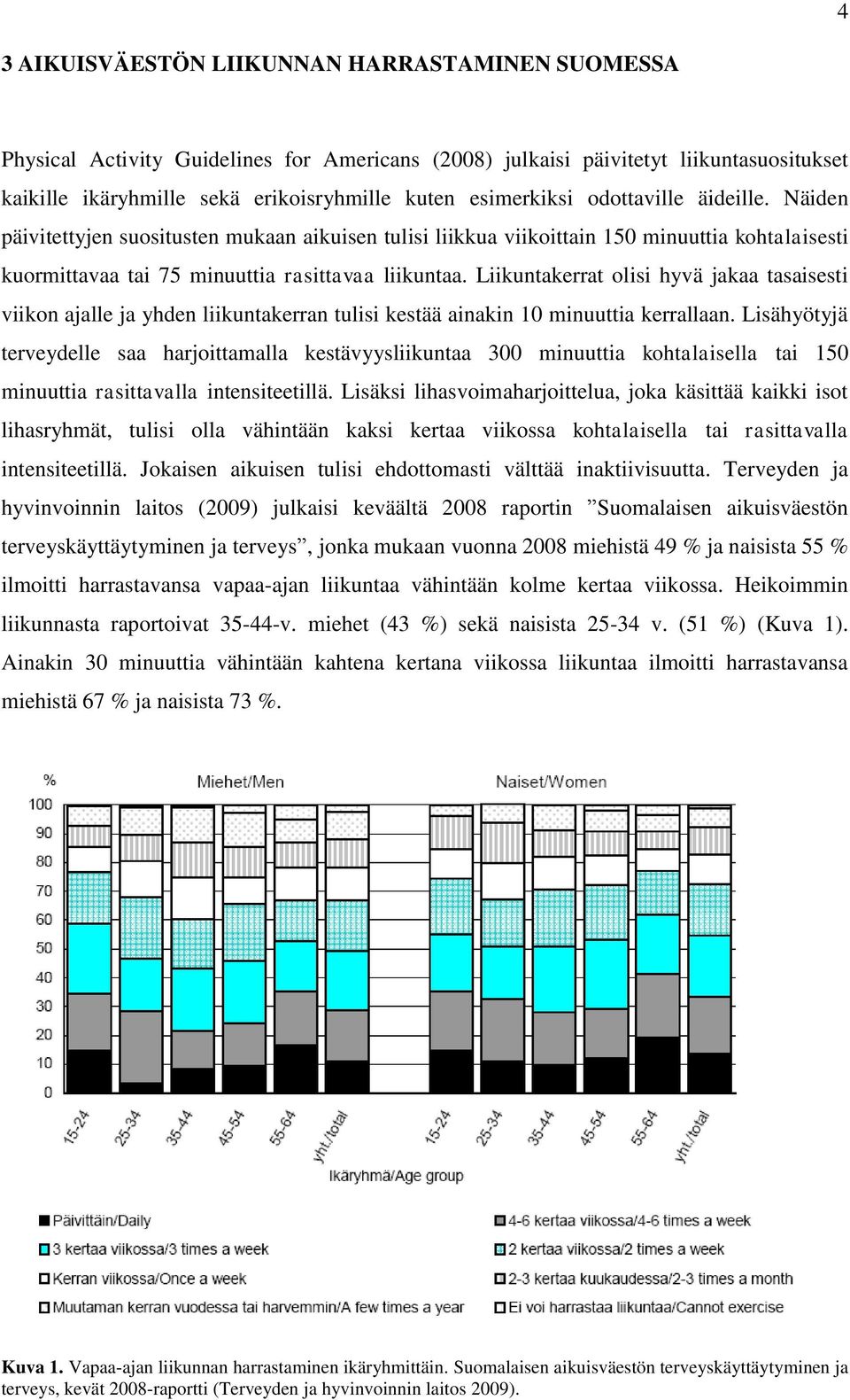 Liikuntakerrat olisi hyvä jakaa tasaisesti viikon ajalle ja yhden liikuntakerran tulisi kestää ainakin 10 minuuttia kerrallaan.