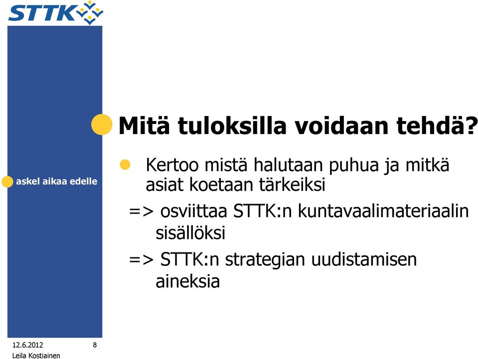 koetaan tärkeiksi => osviittaa STTK:n