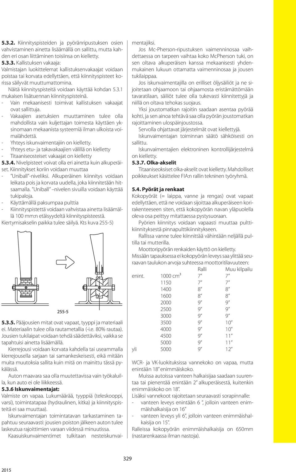 - Vakaajien asetuksien muuttaminen tulee olla mahdollista vain kuljettajan toimesta käyttäen yksinomaan mekaanista systeemiä ilman ulkoista voimalähdettä. - Yhteys iskunvaimentajiin on kielletty.