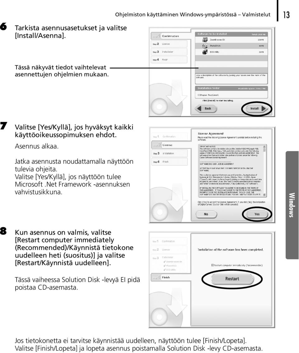 Net Framework -asennuksen vahvistusikkuna.