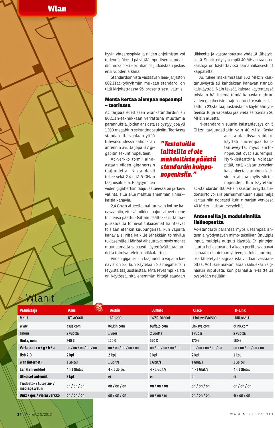 Monta kertaa aiempaa nopeampi teoriassa Ac tarjoaa edelliseen wlan-standardiin eli 82.11n-tekniikkaan verrattuna muutamia parannuksia, joiden ansiosta se pystyy jopa yli 1 megabitin sekuntinopeuksiin.