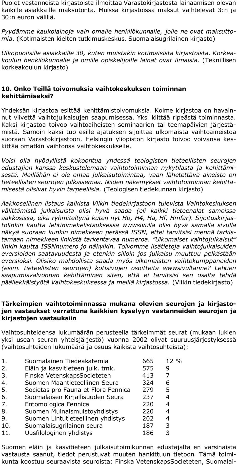 Suomalaisugrilainen kirjasto) Ulkopuolisille asiakkaille 30, kuten muistakin kotimaisista kirjastoista. Korkeakoulun henkilökunnalle ja omille opiskelijoille lainat ovat ilmaisia.