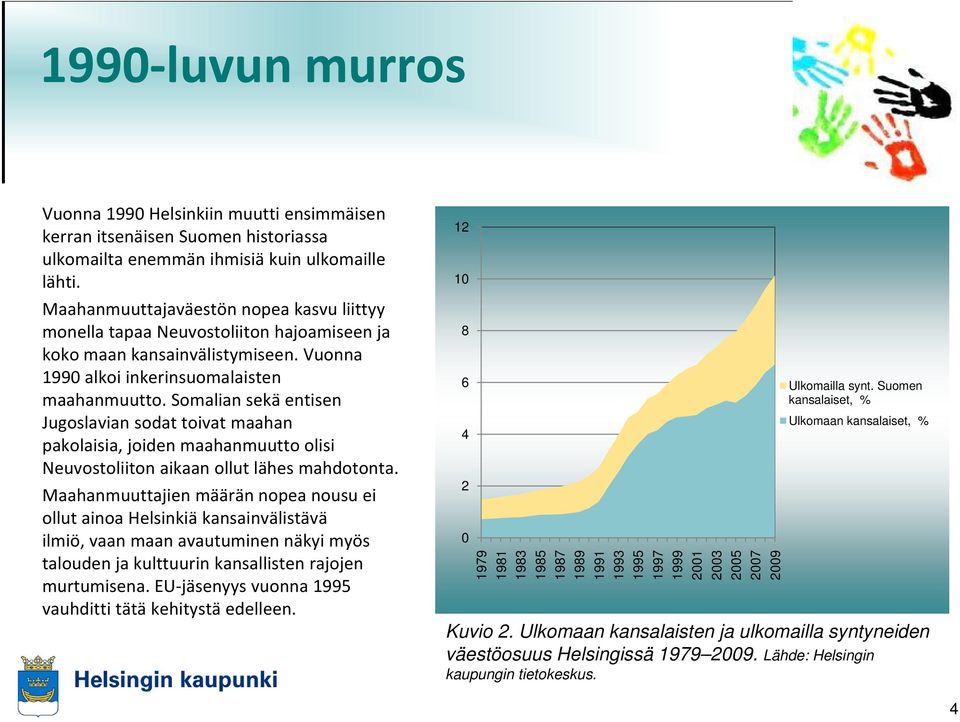 Somalian sekä entisen Jugoslavian sodat toivat maahan pakolaisia, joiden maahanmuutto olisi Neuvostoliiton aikaan ollut lähes mahdotonta.