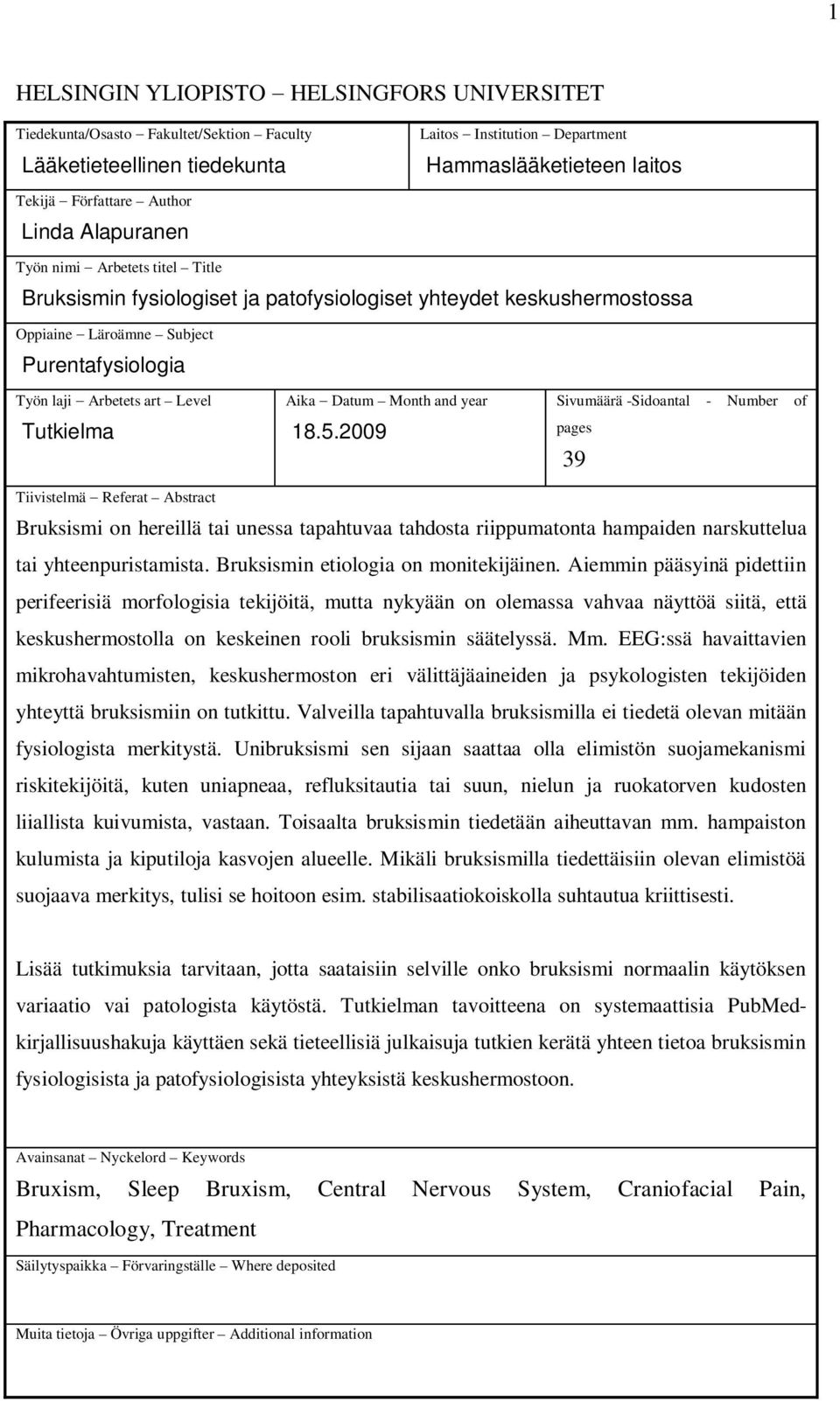 Tutkielma Aika Datum Month and year 18.5.