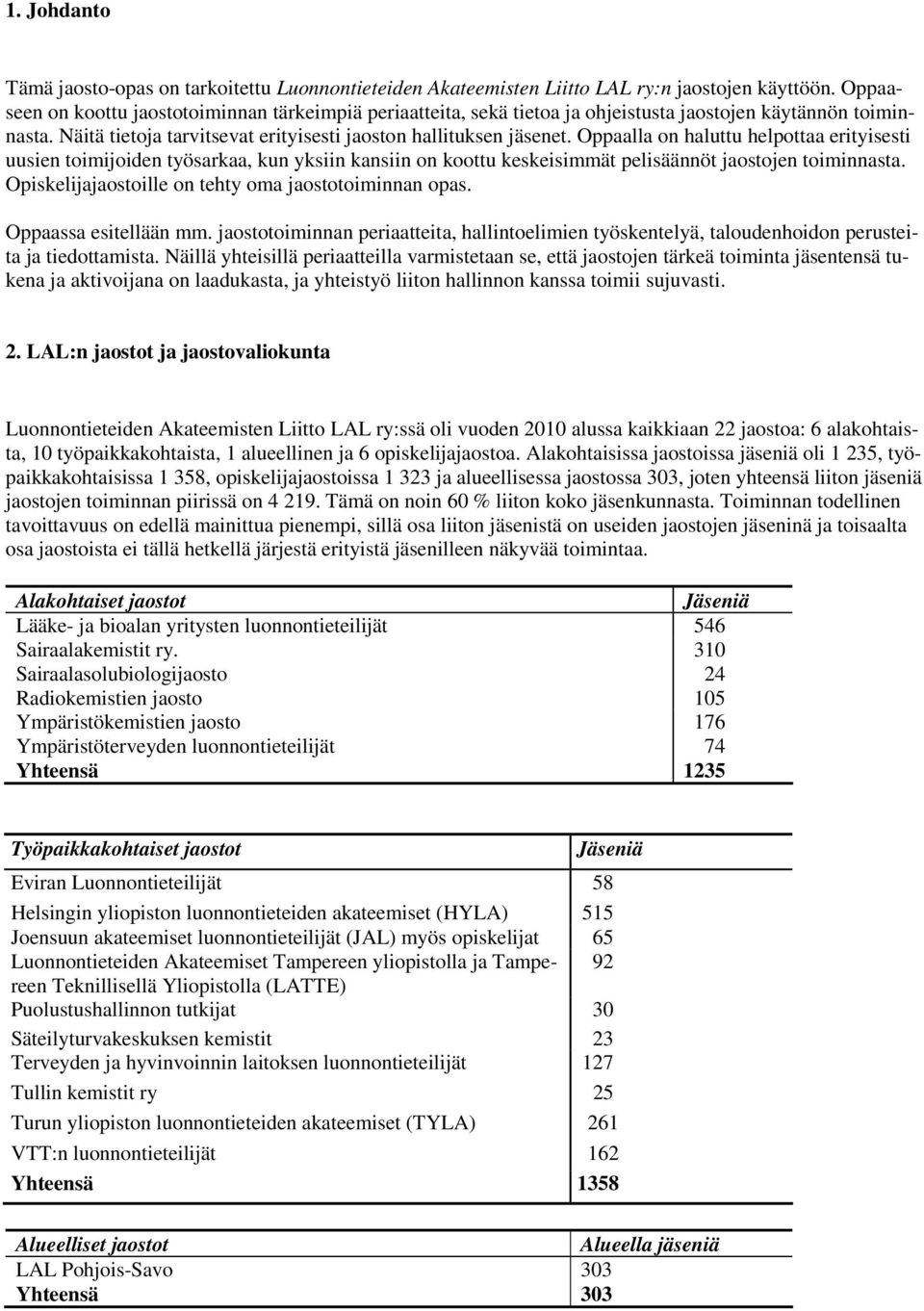 Oppaalla on haluttu helpottaa erityisesti uusien toimijoiden työsarkaa, kun yksiin kansiin on koottu keskeisimmät pelisäännöt jaostojen toiminnasta.