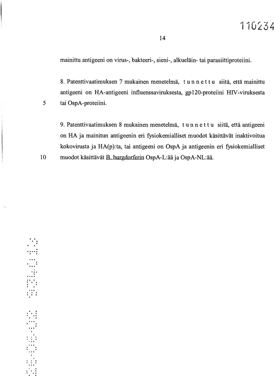 HIV-viruksesta 5 tai OspA-proteiini. 9.