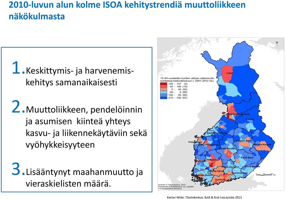 Muuttoliikkeen, pendelöinnin ja asumisen kiinteä yhteys kasvu- ja liikennekäytäviin