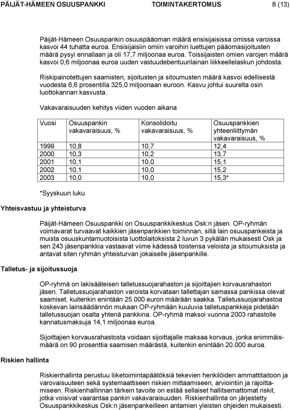 Toissijaisten omien varojen määrä kasvoi 0,6 miljoonaa euroa uuden vastuudebentuurilainan liikkeellelaskun johdosta.