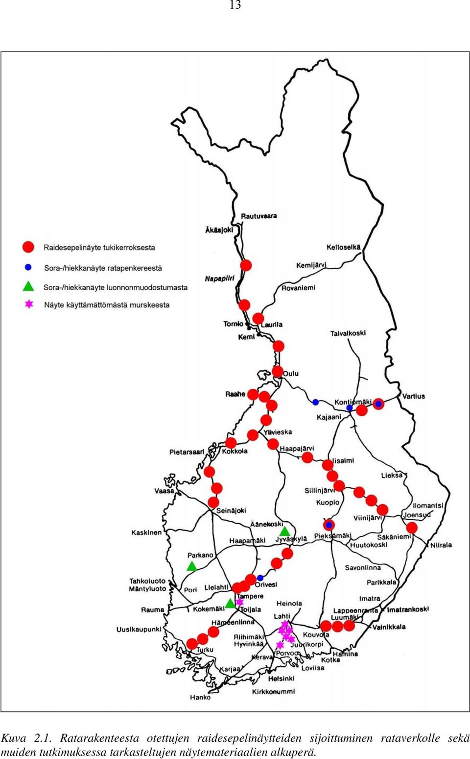 rataverkolle sekä muiden tutkimuksessa