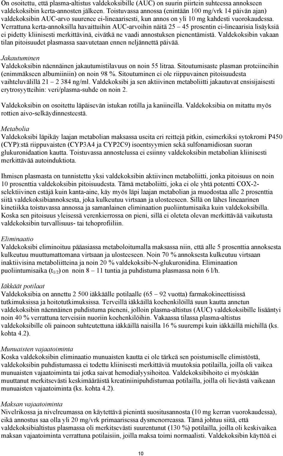 Verrattuna kerta-annoksilla havaittuihin AUC-arvoihin näitä 25 45 prosentin ei-lineaarisia lisäyksiä ei pidetty kliinisesti merkittävinä, eivätkä ne vaadi annostuksen pienentämistä.