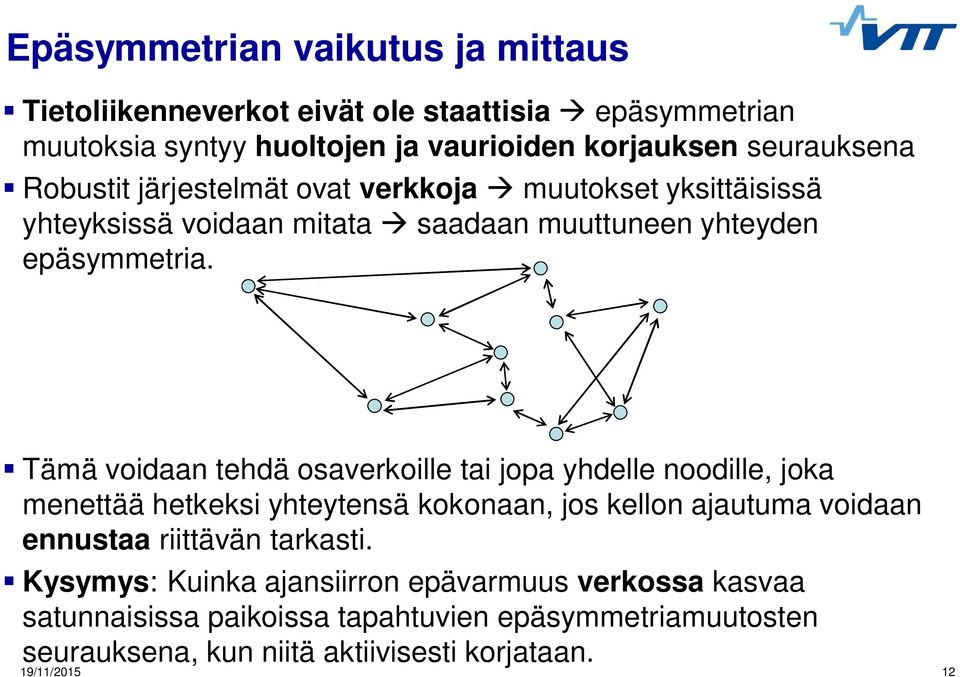 Tämä voidaan tehdä osaverkoille tai jopa yhdelle noodille, joka menettää hetkeksi yhteytensä kokonaan, jos kellon ajautuma voidaan ennustaa riittävän