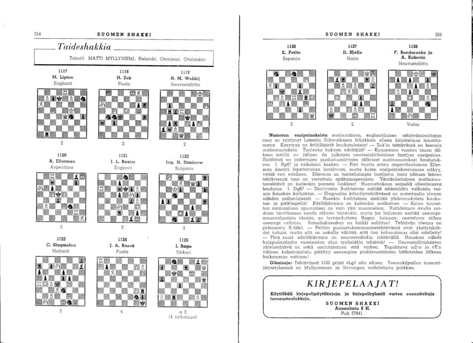 N. Dimitrow Bulgaria 3 1l.5 I. Rago Unkari Numeron ensipainoksista ensimmamen, englantilaisen tehtävätoimiltaljan oma on syntynyt LatzelinSchwalbessa hilja'kkoin olleen kirjoiteiman innoittamana.