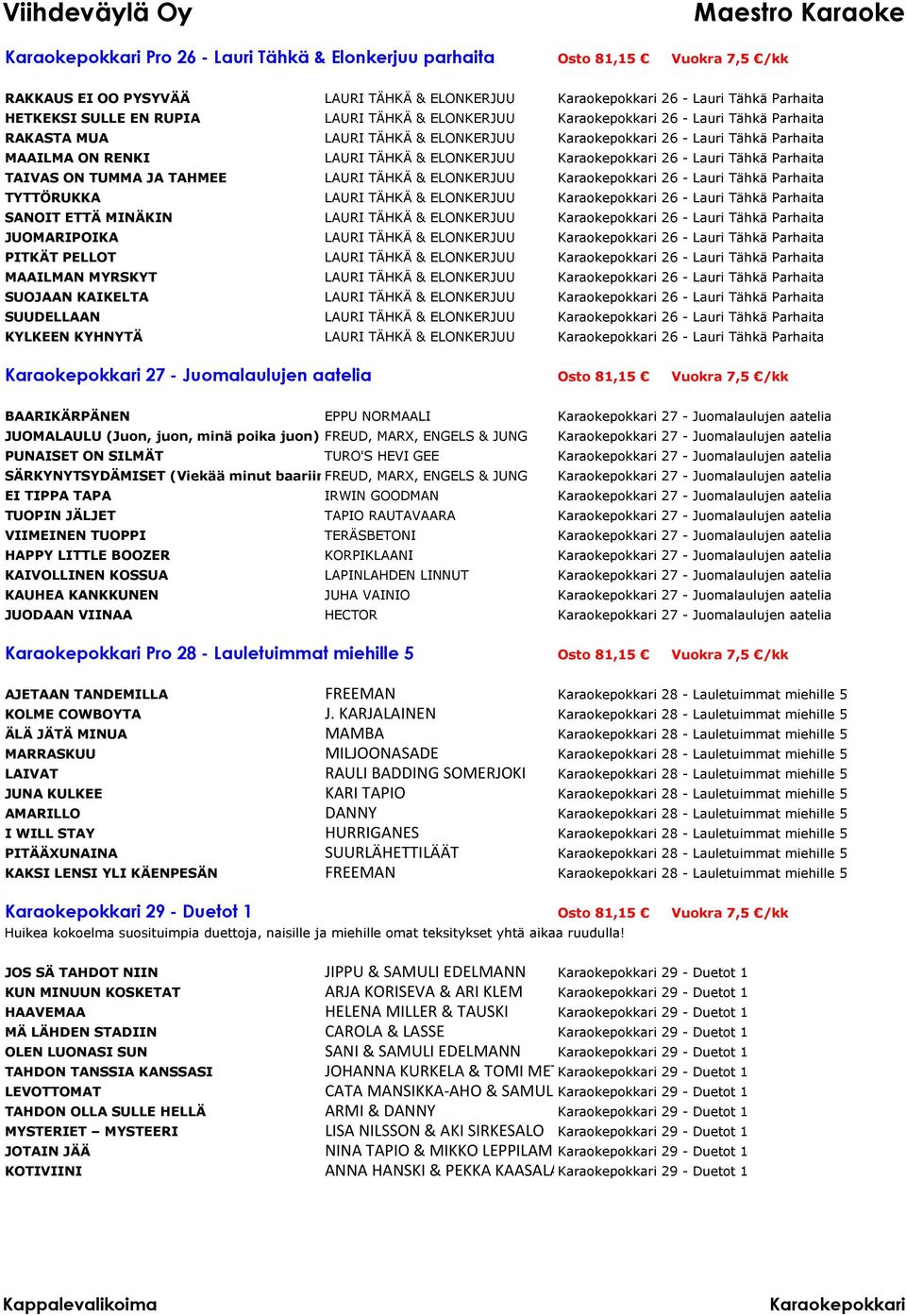 ELONKERJUU 26 - Lauri Tähkä Parhaita TYTTÖRUKKA LAURI TÄHKÄ & ELONKERJUU 26 - Lauri Tähkä Parhaita SANOIT ETTÄ MINÄKIN LAURI TÄHKÄ & ELONKERJUU 26 - Lauri Tähkä Parhaita JUOMARIPOIKA LAURI TÄHKÄ &