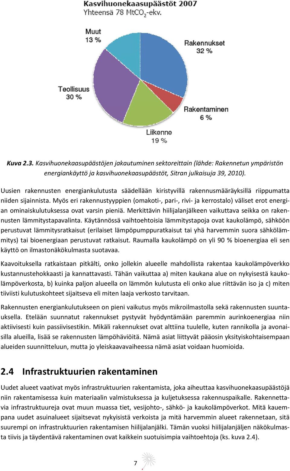 Myös eri rakennustyyppien (omakoti-, pari-, rivi- ja kerrostalo) väliset erot energian ominaiskulutuksessa ovat varsin pieniä.