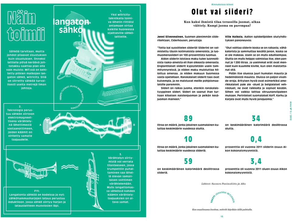 Ville Halkola, Aallon opiskelijoiden olutyhdistyksen panoneuvos: Sähköä tarvitaan, mutta johdot pilaavat sisustuksen kuin sisustuksen.