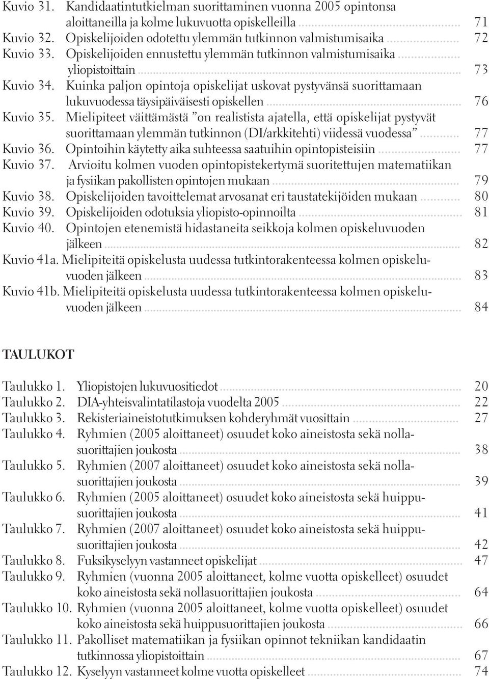 lukuvuodessa täysipäiväisesti opiskellen... 76 Mielipiteet väittämästä on realistista ajatella, että opiskelijat pystyvät suorittamaan ylemmän tutkinnon (DI/arkkitehti) viidessä vuodessa... 77 Kuvio 36.