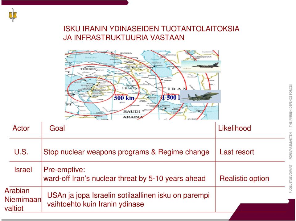 Stop nuclear weapons programs & Regime change Last resort Israel Arabian Niemimaan valtiot