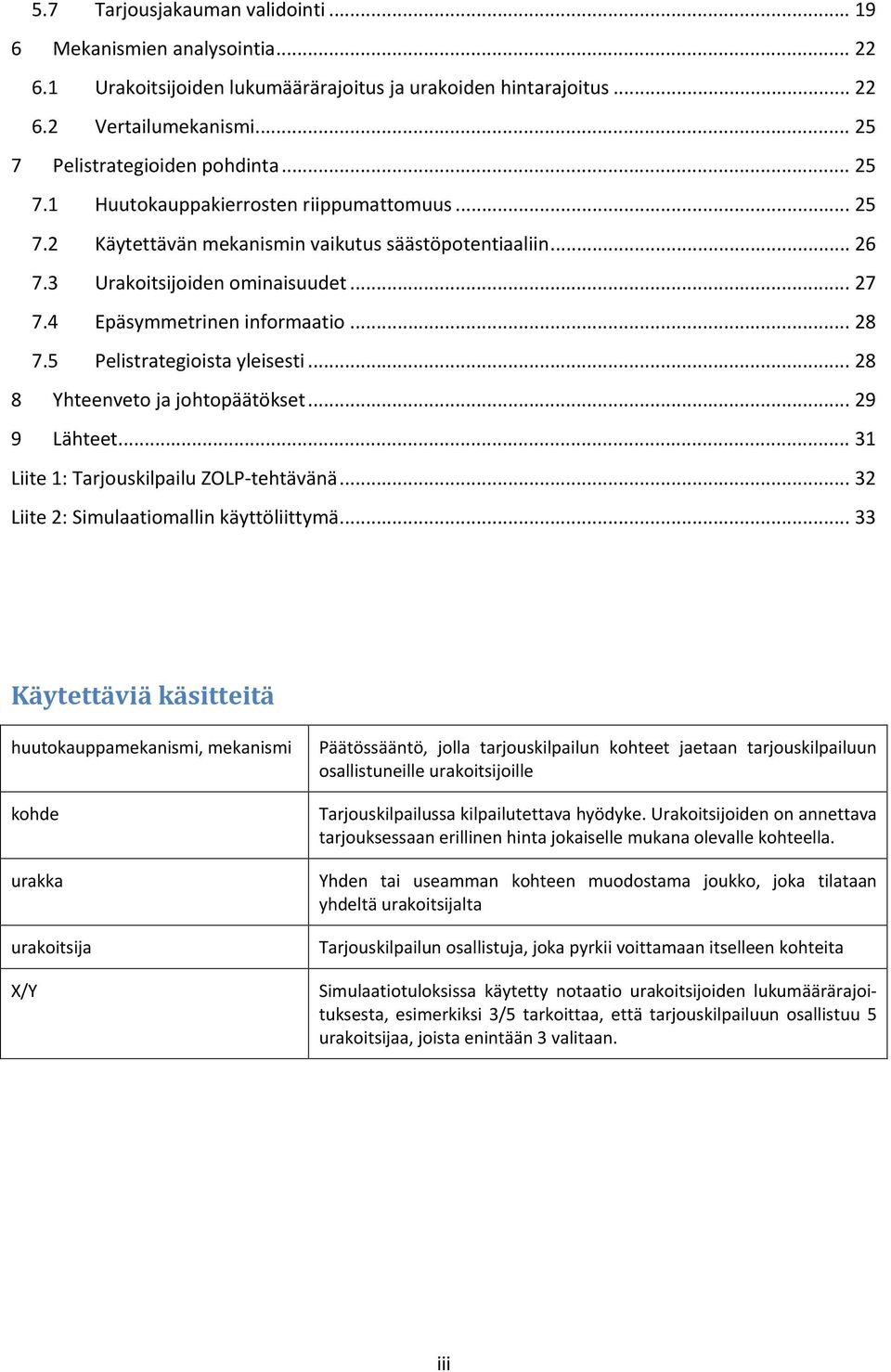 5 Pelistrategioista yleisesti... 28 8 Yhteenveto ja johtopäätökset... 29 9 Lähteet... 31 Liite 1: Tarjouskilpailu ZOLP-tehtävänä... 32 Liite 2: Simulaatiomallin käyttöliittymä.