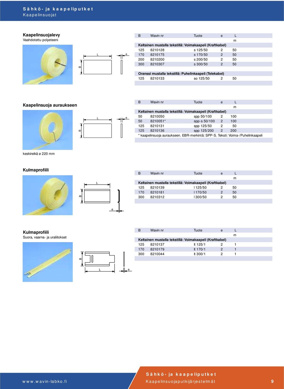 spp 50/100 2 100 50 8210051* spp-s 50/100 2 100 125 8210131 spp 125/50 2 50 125 8210136 spp 125/200 2 200 * kaaplinsuoja aurauksn. EBR-rkintä: SPP-S.