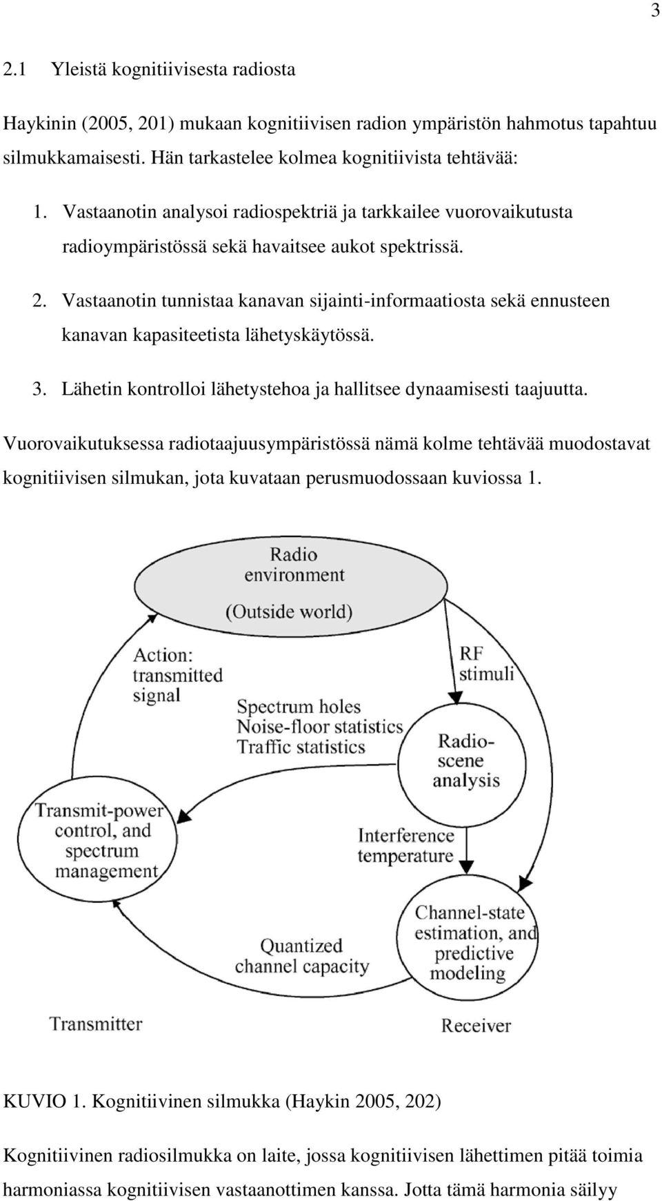 Vastaanotin tunnistaa kanavan sijainti-informaatiosta sekä ennusteen kanavan kapasiteetista lähetyskäytössä. 3. Lähetin kontrolloi lähetystehoa ja hallitsee dynaamisesti taajuutta.