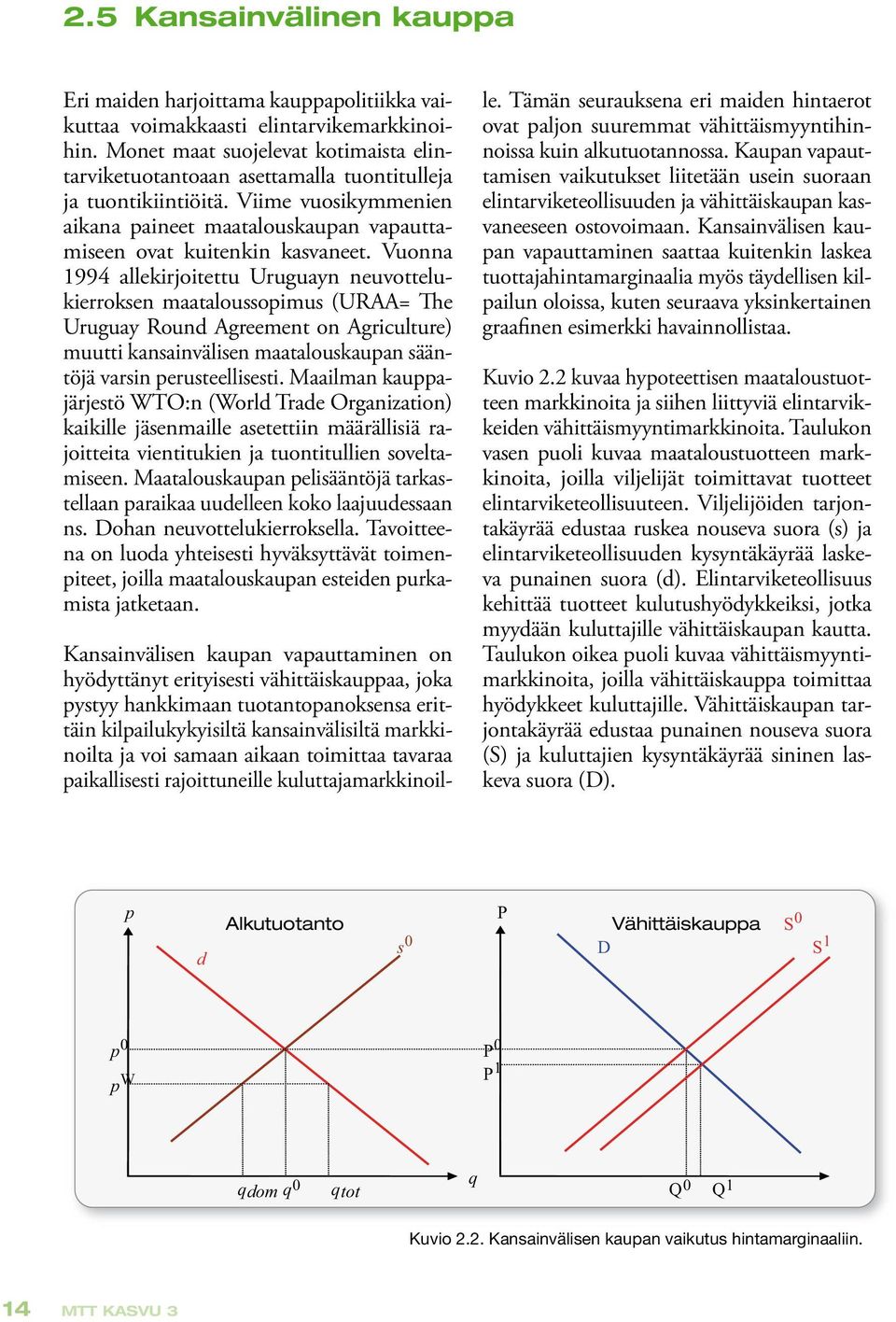 Vuonna 1994 allekirjoitettu Uruguayn neuvottelukierroksen maataloussopimus (URAA= The Uruguay Round Agreement on Agriculture) muutti kansainvälisen maatalouskaupan sääntöjä varsin perusteellisesti.