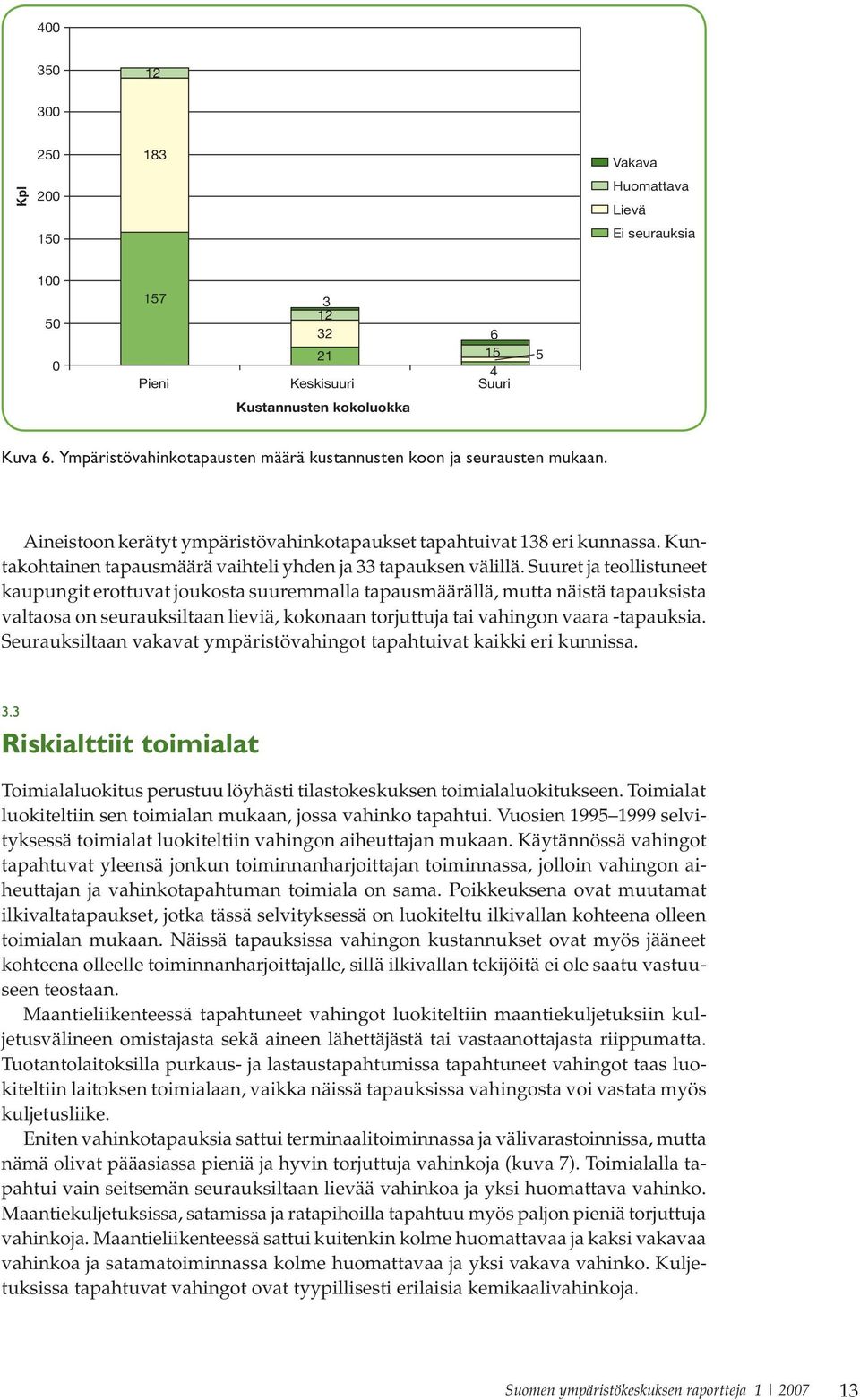 Suuret ja teollistuneet kaupungit erottuvat joukosta suuremmalla tapausmäärällä, mutta näistä tapauksista valtaosa on seurauksiltaan lieviä, kokonaan torjuttuja tai vahingon vaara -tapauksia.