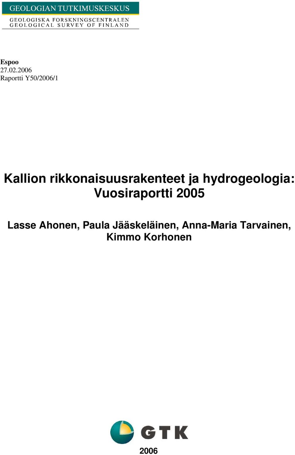 rikkonaisuusrakenteet ja hydrogeologia: