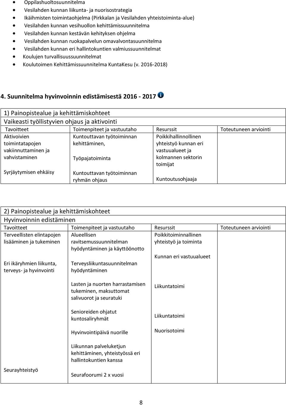 Koulutoimen Kehittämissuunnitelma KuntaKesu (v. 2016-2018) 4.