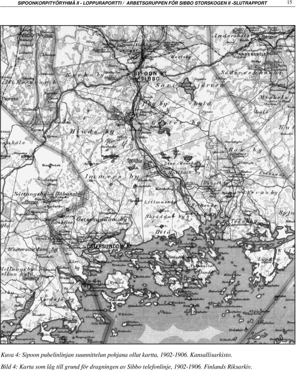 pohjana ollut kartta, 1902-1906. Kansallisarkisto.