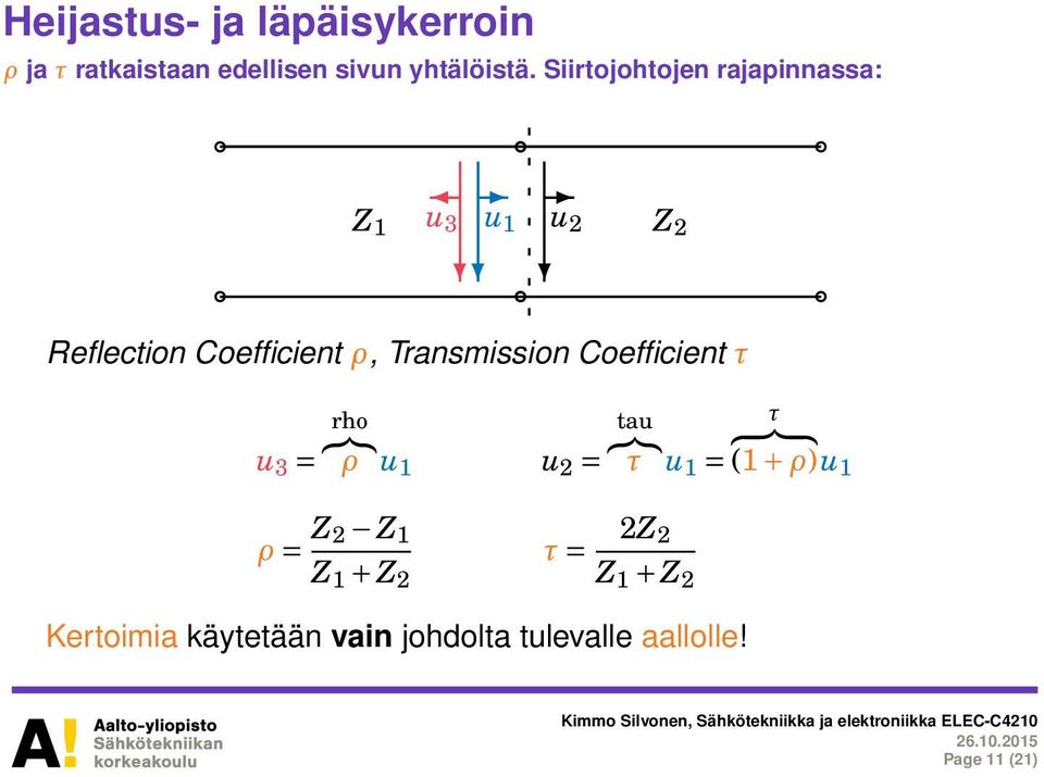 Coefficient τ rho tau {}}{ {}}{ { }} { u 3 = ρ u 1 u 2 = τ u 1 = (1 + ρ)u 1 ρ = Z 2 Z