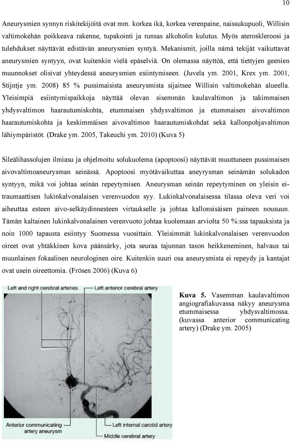 On olemassa näyttöä, että tiettyjen geenien muunnokset olisivat yhteydessä aneurysmien esiintymiseen. (Juvela ym. 2001, Krex ym. 2001, Stijntje ym.