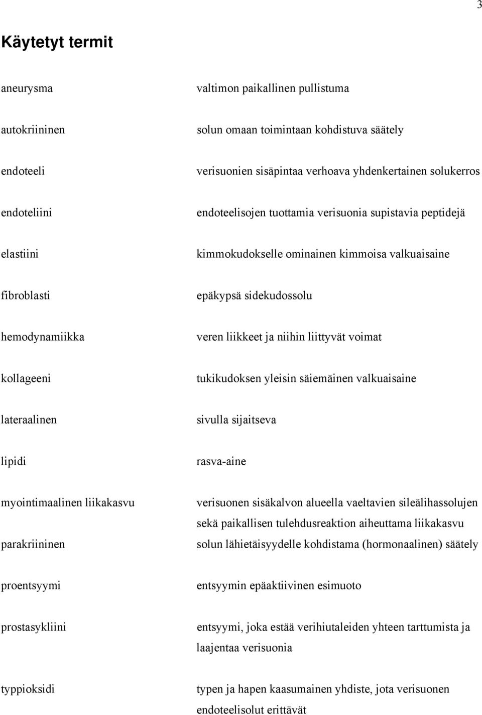 voimat kollageeni tukikudoksen yleisin säiemäinen valkuaisaine lateraalinen sivulla sijaitseva lipidi rasva-aine myointimaalinen liikakasvu parakriininen verisuonen sisäkalvon alueella vaeltavien