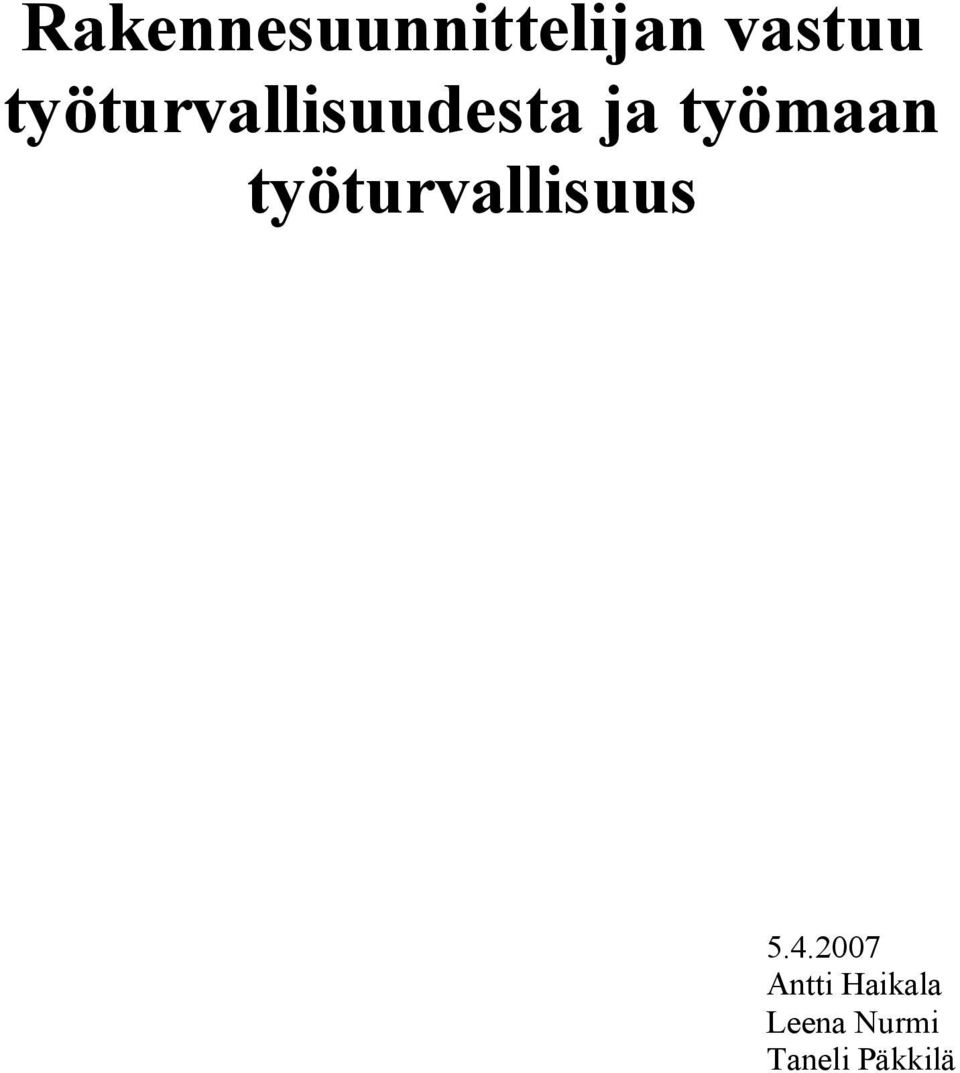 työturvallisuus 5.4.