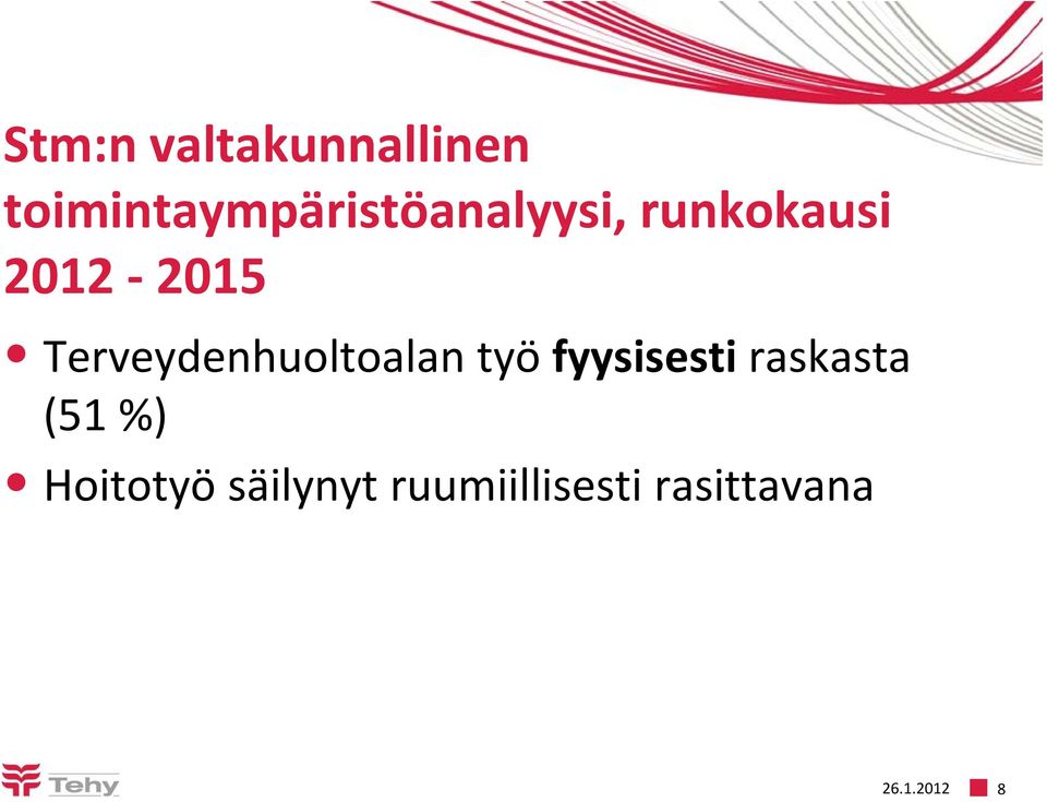 2015 Terveydenhuoltoalan työ fyysisesti